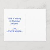 33e verjaardag: Vet, Vun, Eenvoudig, Regenboog 33 Briefkaart (Achterkant)