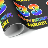 33e verjaardag: Vet, Vun, Eenvoudig, Regenboog 33 Cadeaupapier (Rol Hoek)