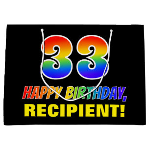 33e verjaardag: Vet, Vun, Eenvoudig, Regenboog 33 Groot Cadeauzakje