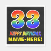 33e verjaardag: Vet, Vun, Eenvoudig, Regenboog 33 Servet (Voorkant)