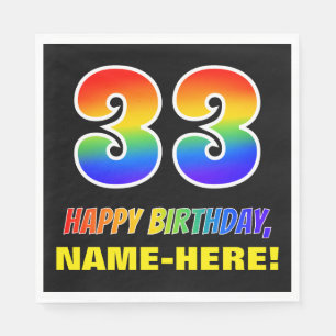 33e verjaardag: Vet, Vun, Eenvoudig, Regenboog 33 Servet