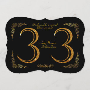 33e, Verjaardagsfeest 33e, grote Gatsby, zwart & g Kaart