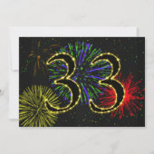 33e verjaardagsfeest uitnodigen kaart (Voorkant)