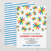 33e verjaardagsuitnodiging Confetti Modern Kaart (Voorkant / Achterkant)