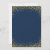 33e verjaardagsuitnodiging Goud Blauw Glitter Kaart (Achterkant)