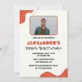 33e verjaardagsuitnodiging Mannen Rood Eenvoudige  Kaart (Voorkant)