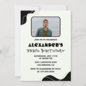 33e verjaardagsuitnodiging Mannen Zwart Eenvoudige Kaart (Voorkant)