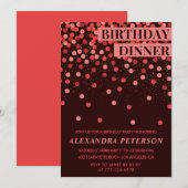 33e verjaardagsuitnodiging Verjaardagsdiner Confet Kaart (Voorkant / Achterkant)