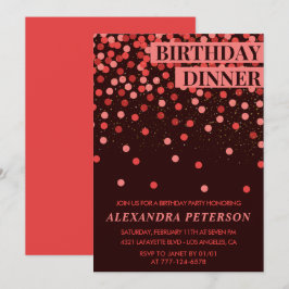 33e verjaardagsuitnodiging Verjaardagsdiner Confet Kaart