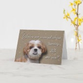 33rd Birthday Dog Kaart (Gele Bloem)