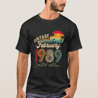 33Rd Birthday Gift Mannen  februari 1989 33 Ye T-shirt