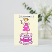 33rd Birthday Humor for Her Briefkaart (Staand voorkant)