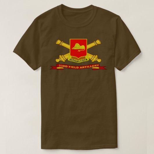 33rd Field Artillery w BR Ribbon T-shirt (Design voorkant)