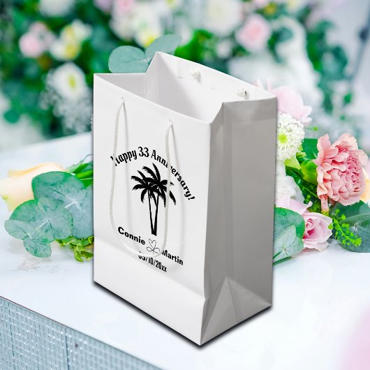 33rd Wedding Anniversary Palm Trees Medium Cadeauzakje