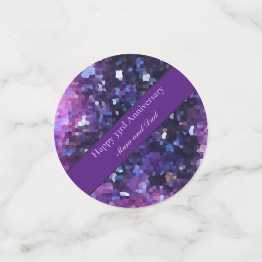 33rd Wedding Jubileum, bewerkbaar Confetti (Kleine voorkant)