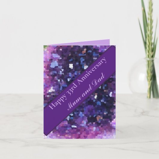 33rd Wedding Jubileum, bewerkbaar Kaart (Voorkant)