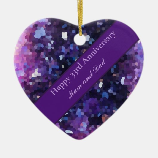 33rd Wedding Jubileum, bewerkbaar Keramisch Ornament (Voorkant)