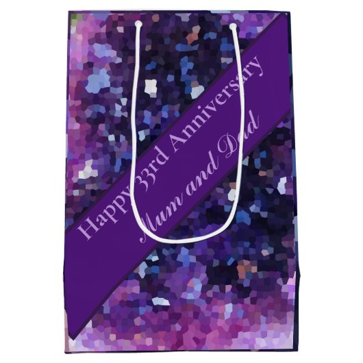 33rd Wedding Jubileum, bewerkbaar Medium Cadeauzakje (Achterkant)