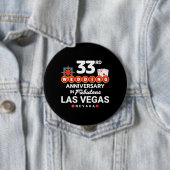 33rd Wedding Jubileum Couples Las Vegas Trip Ronde Button 4,0 Cm (In situ)