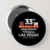 33rd Wedding Jubileum Couples Las Vegas Trip Ronde Button 4,0 Cm (Voorkant /achterkant)