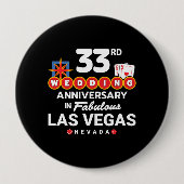 33rd Wedding Jubileum Couples Las Vegas Trip Ronde Button 4,0 Cm (Voorkant)