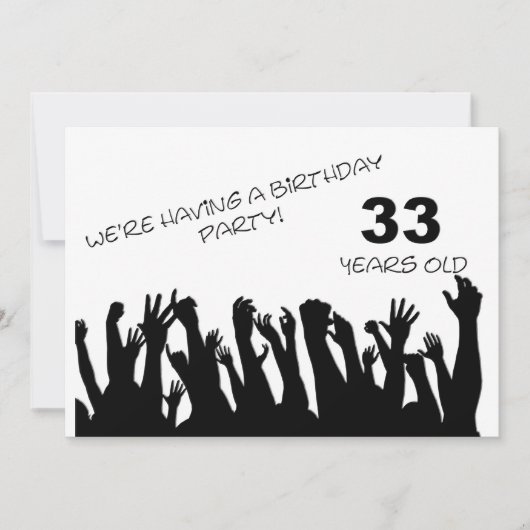 33ste partijuitnodiging met het toejuichen van kaart (Voorkant)