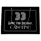 33ste verjaardag — Art Deco geïnspireerd look "33" Groot Cadeauzakje (Voorkant)