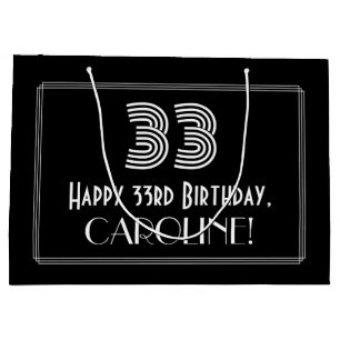33ste verjaardag — Art Deco geïnspireerd look "33" Groot Cadeauzakje