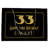 33ste verjaardag — Art Deco geïnspireerd look "33" Groot Cadeauzakje (Achterkant)