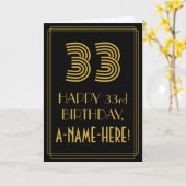 33ste Verjaardag: Geïnspireerde het art deco kijkt Kaart (Gele Bloem)