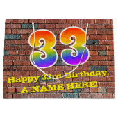 33ste verjaardag: Plezier, op graffiti geïnspireer Groot Cadeauzakje (Voorkant)