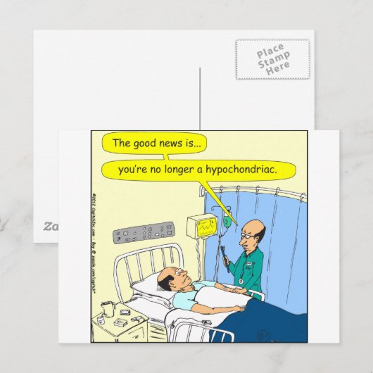348 Niet langer een hypochondrische kleur cartoon Briefkaart (Voorkant / Achterkant)