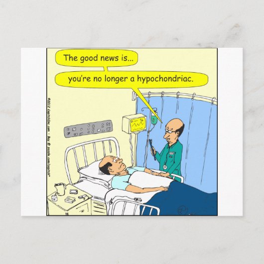 348 Niet langer een hypochondrische kleur cartoon Briefkaart (Voorkant)