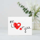 349631 RED PUZZZLE HEART ME JE VERMIST JE BRIEFKAART (Staand voorkant)