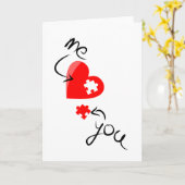 349631 RED PUZZZLE HEART ME JE VERMIST JE KAART (Gele Bloem)