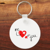 349631 RED PUZZZLE HEART ME JE VERMIST JE SLEUTELHANGER (Voorkant)