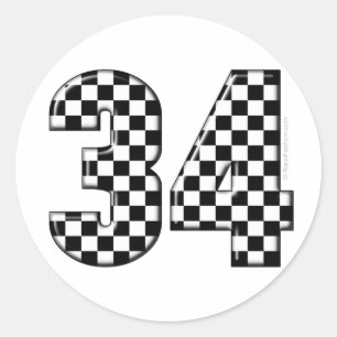 34 auto het rennen aantal ronde sticker