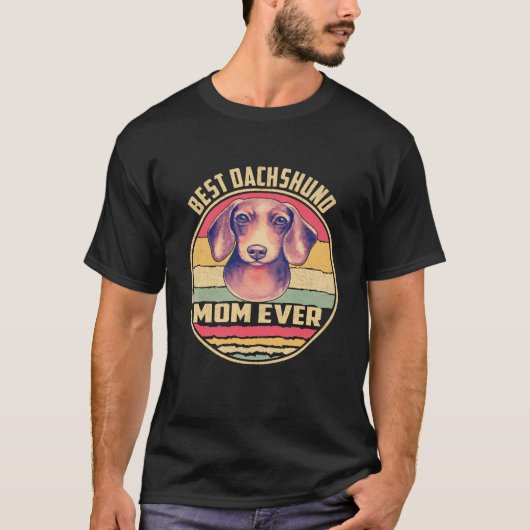 34 Beste Dachshund Moeder Ooit Vintage T-shirt (Voorkant)