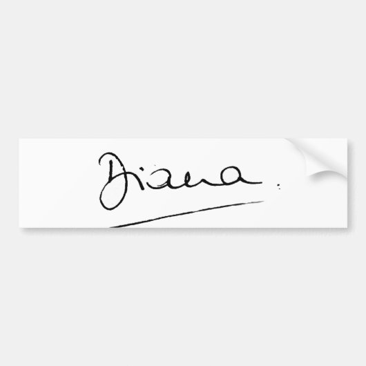 34 De handtekening van prinses Diana. Bumpersticker (Voorkant)