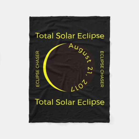 #34;eclipse Chaser#34; Totale zonsverduistering Au Fleece Deken (Voorkant)