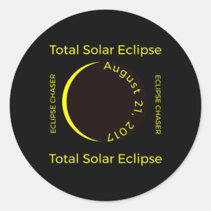 #34;eclipse Chaser#34; Totale zonsverduistering Au Ronde Sticker