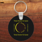 #34;eclipse Chaser#34; Totale zonsverduistering Au Sleutelhanger (Voorkant)