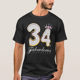 34 en 34 jaar oud 34e verjaardag Diamond C T-shirt
