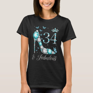 34 & Fabulous 34 Jaar Oud 34e Verjaardagskoningin T-shirt