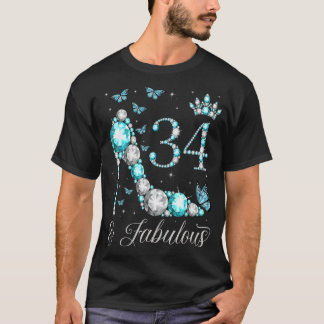34 & Fabulous 34 Jaar Oud 34e Verjaardagskoningin T-shirt