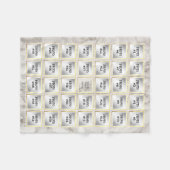 34 Fotocollage, Wit en Goud Lijst op Marmer Fleece Deken (Voorkant (Horizontaal))