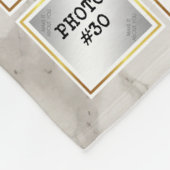 34 Fotocollage, Wit en Goud Lijst op Marmer Fleece Deken (Hoek)