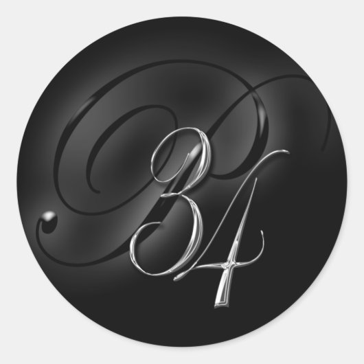 34 Initiaal P Wedding Envelope Seal II Ronde Sticker (Voorkant)