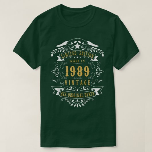 34 jaar 34e verjaardag, geboren in 1989 Man W T-shirt (Design voorkant)
