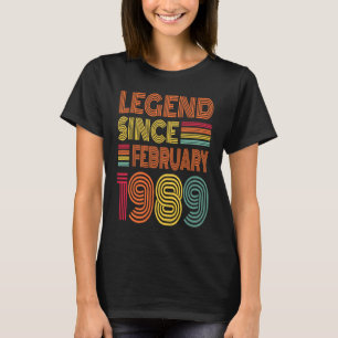 34 jaar Geweldige sinds februari 1989 34e geboorte T-shirt